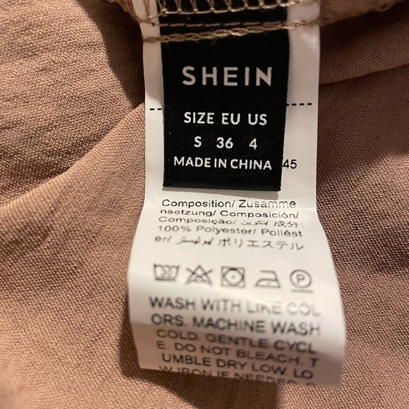Schein spaghetti-strap dress - size S, NWOT. Tan in color- non-smoking home. - Picture 3 of 3